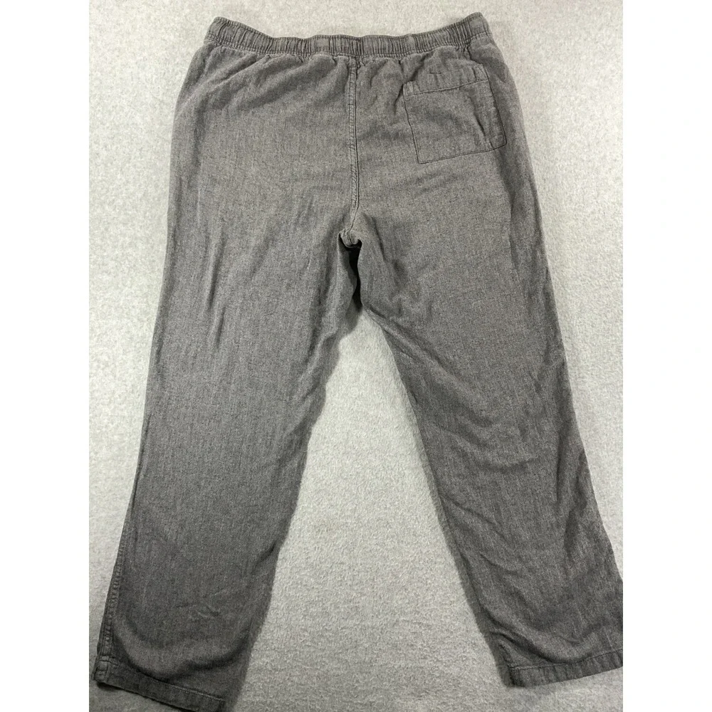 J.Crew Mens Grey Herringbone Cotton Lounge Pants Drawstring Joggers Size L #927